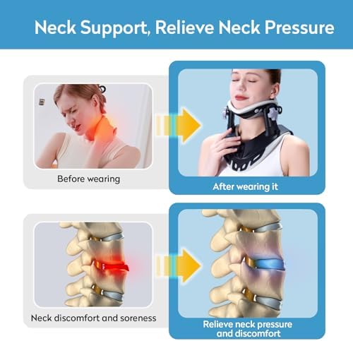 Neck Stretcher Cervical Traction Device – Adjustable Neck Brace for Pain Relief & Spine Alignment, Portable for Home, Office, and Outdoor Use
