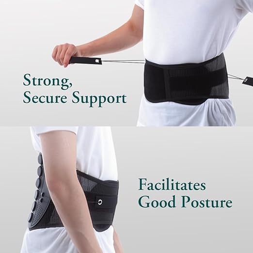 Adjustable Lumbar Support Back Brace – Breathable Lower Back Belt for Posture Correction, Spine Alignment & Pain Relief (L Size, 33–38 in)