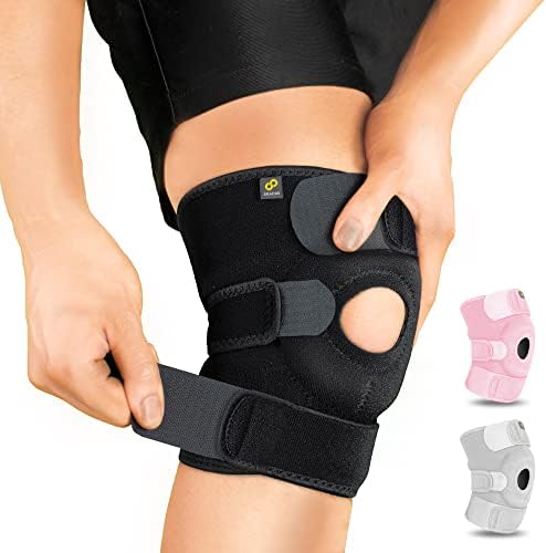 Adjustable Knee Support Brace with Patella Stabilizer – Compression Sleeve for Arthritis, Meniscus Tear, Injury Recovery & Sports (Fits 12.5"–18")