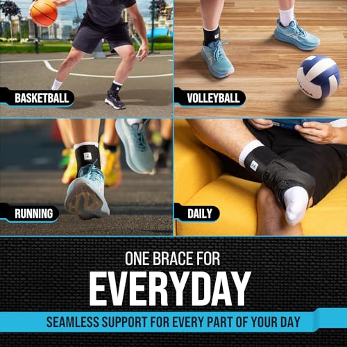 Adjustable Lace-Up Ankle Brace with Side Stabilizers – Support for Sprains, Achilles Tendonitis, Plantar Fasciitis, and Sports Recovery (Unisex)
