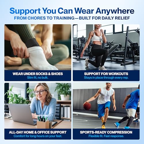 Foot & Ankle Brace Compression Sleeve – Support for Sprains, Plantar Fasciitis, Achilles Tendonitis & Arthritis (All Sizes, Men & Women)