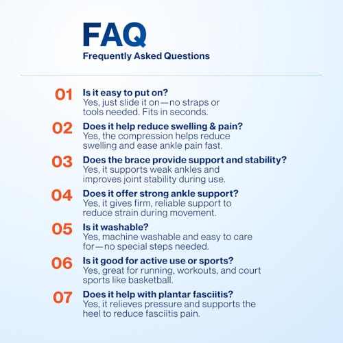 Foot & Ankle Brace Compression Sleeve – Support for Sprains, Plantar Fasciitis, Achilles Tendonitis & Arthritis (All Sizes, Men & Women)