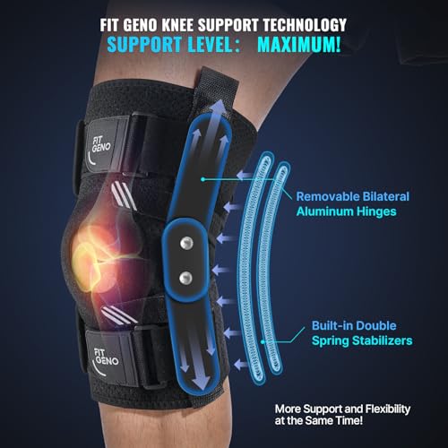 Hinged Knee Brace with Side Stabilizers and Patella Gel Pad – Adjustable Support for Meniscus Tear, ACL, MCL, PCL & Arthritis Pain Relief (Men & Women)