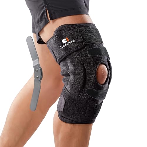 Adjustable Hinged Knee Brace with Dual Side Polycentric Hinges – Open-Patella Support for ACL, PCL, MCL, Meniscus Tear, Arthritis & Surgery Recovery (L/XL)