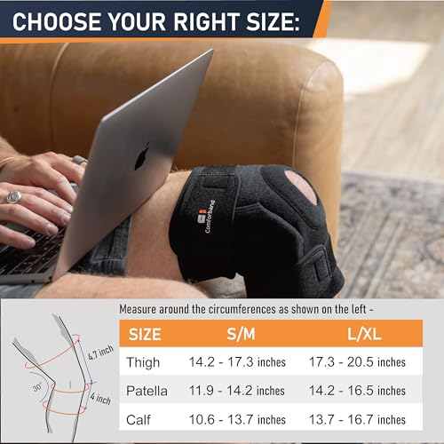 Adjustable Hinged Knee Brace with Dual Side Polycentric Hinges – Open-Patella Support for ACL, PCL, MCL, Meniscus Tear, Arthritis & Surgery Recovery (L/XL)