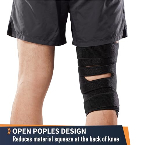 Adjustable Hinged Knee Brace with Dual Side Polycentric Hinges – Open-Patella Support for ACL, PCL, MCL, Meniscus Tear, Arthritis & Surgery Recovery (L/XL)
