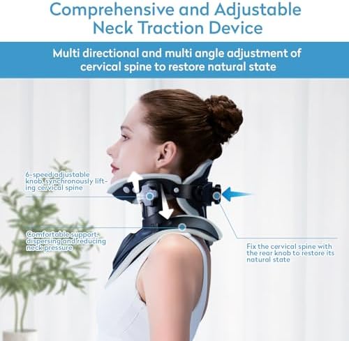 ALPHAY Neck Stretcher Cervical Traction Device – Adjustable Neck Brace for Pain Relief, Decompression, and Cervical Spine Support at Home