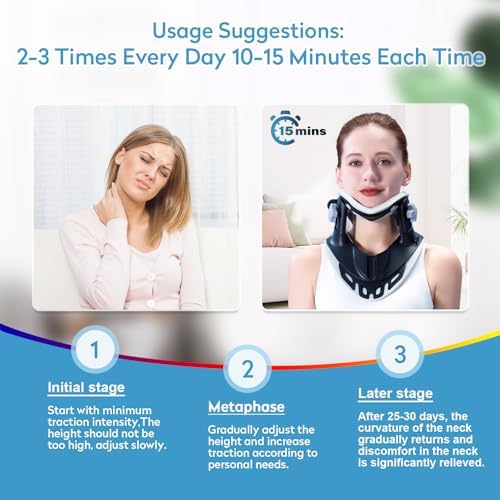 Neck Stretcher Cervical Traction Device – Adjustable Neck Brace for Pain Relief & Spine Alignment, Portable for Home, Office, and Outdoor Use